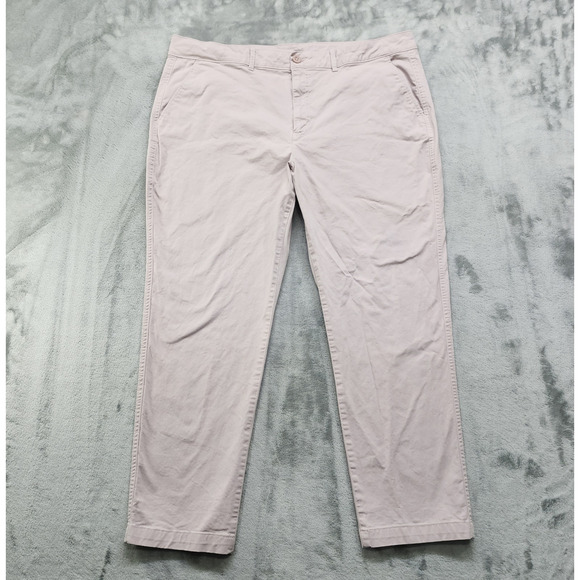 Eddie Bauer Pants Womens 18 Pink High Rise Ankle Stretch Cotton Casual Office - Picture 1 of 11